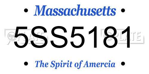 5SS5181 Massachusetts License Plate