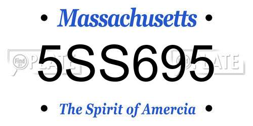 5SS695 Massachusetts License Plate