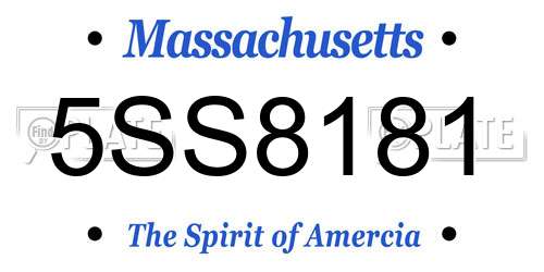 5SS8181 Massachusetts License Plate