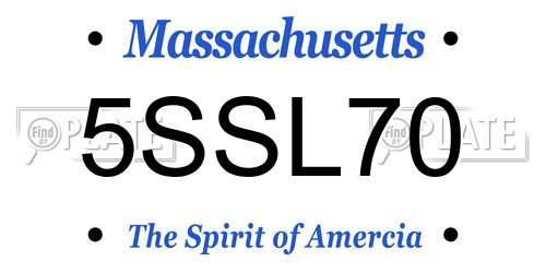 5SSL70 Massachusetts License Plate