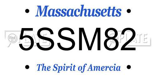 5SSM82 Massachusetts License Plate