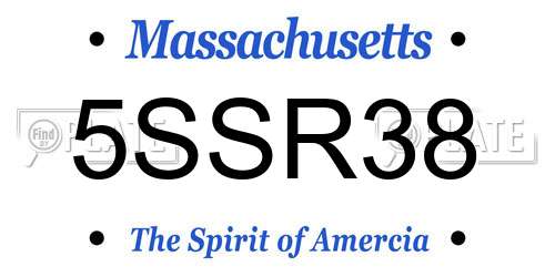 5SSR38 Massachusetts License Plate
