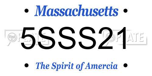 5SSS21 Massachusetts License Plate