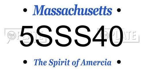 5SSS40 Massachusetts License Plate