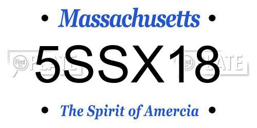 5SSX18 Massachusetts License Plate