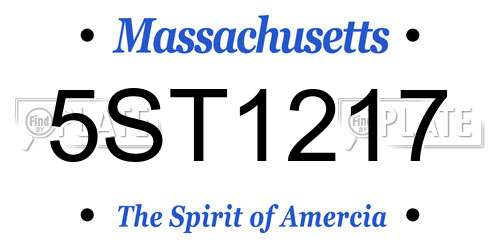 5ST1217 Massachusetts License Plate