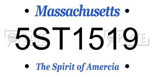 5ST1519 Massachusetts License Plate