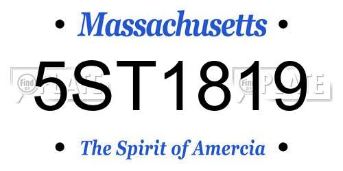 5ST1819 Massachusetts License Plate