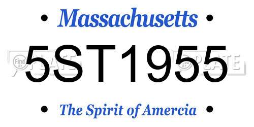 5ST1955 Massachusetts License Plate