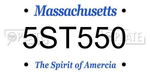 5ST550 Massachusetts License Plate