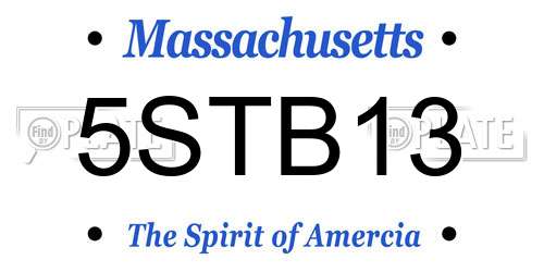 5STB13 Massachusetts License Plate