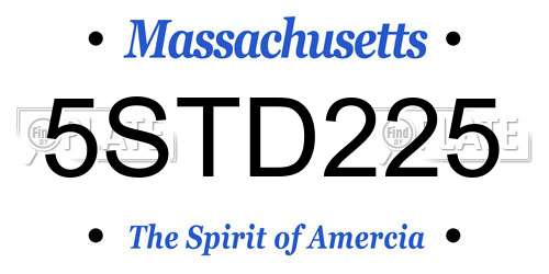 5STD225 Massachusetts License Plate