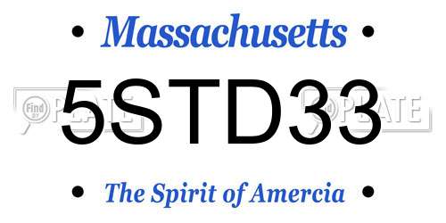 5STD33 Massachusetts License Plate