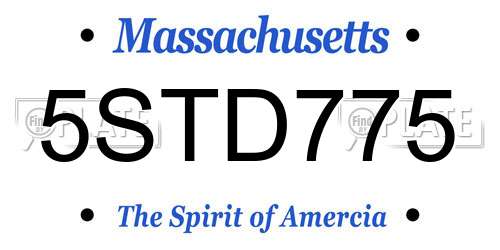 5STD775 Massachusetts License Plate