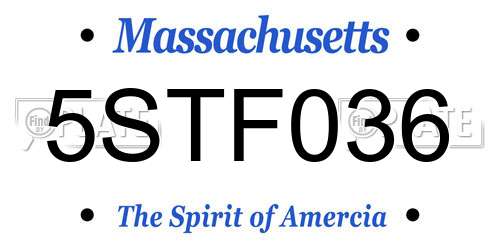 5STF036 Massachusetts License Plate