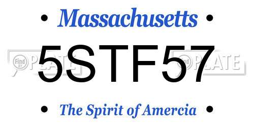 5STF57 Massachusetts License Plate