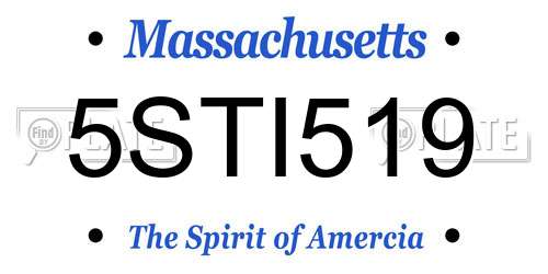 5STI519 Massachusetts License Plate
