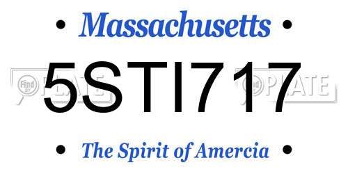 5STI717 Massachusetts License Plate