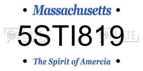 5STI819 Massachusetts License Plate