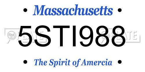 5STI988 Massachusetts License Plate
