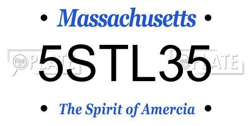 5STL35 Massachusetts License Plate