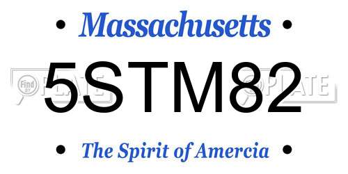 5STM82 Massachusetts License Plate