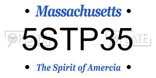 5STP35 Massachusetts License Plate