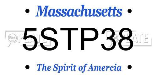 5STP38 Massachusetts License Plate