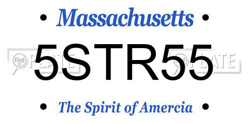 5STR55 Massachusetts License Plate