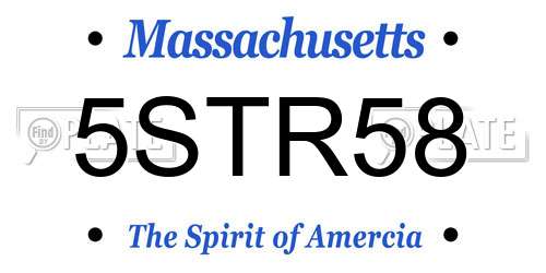 5STR58 Massachusetts License Plate