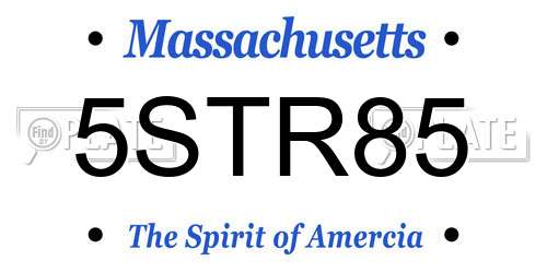 5STR85 Massachusetts License Plate