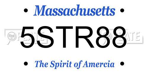 5STR88 Massachusetts License Plate
