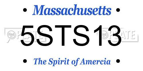 5STS13 Massachusetts License Plate