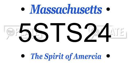 5STS24 Massachusetts License Plate