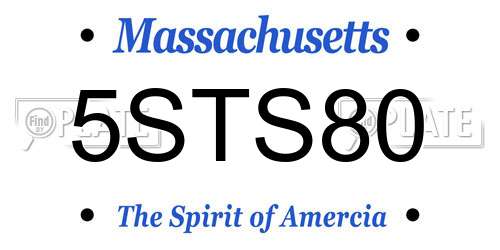 5STS80 Massachusetts License Plate