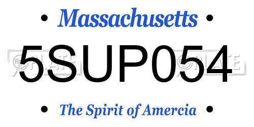 5SUP054 Massachusetts License Plate