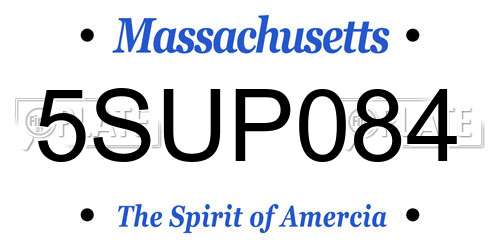 5SUP084 Massachusetts License Plate