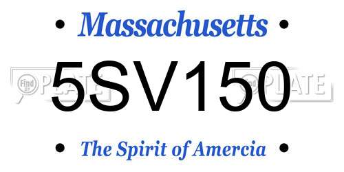 5SV150 Massachusetts License Plate