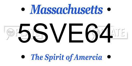 5SVE64 Massachusetts License Plate