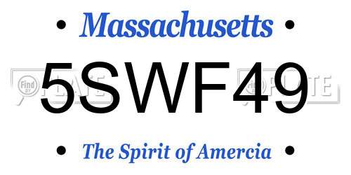 5SWF49 Massachusetts License Plate