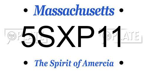 5SXP11 Massachusetts License Plate
