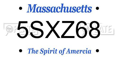 5SXZ68 Massachusetts License Plate