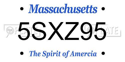 5SXZ95 Massachusetts License Plate