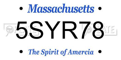 5SYR78 Massachusetts License Plate