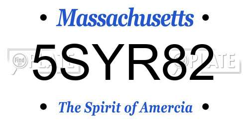5SYR82 Massachusetts License Plate