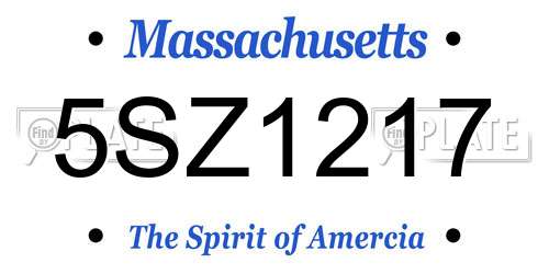 5SZ1217 Massachusetts License Plate