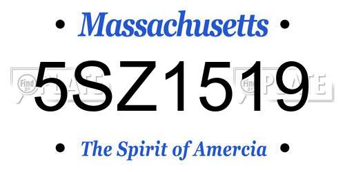 5SZ1519 Massachusetts License Plate