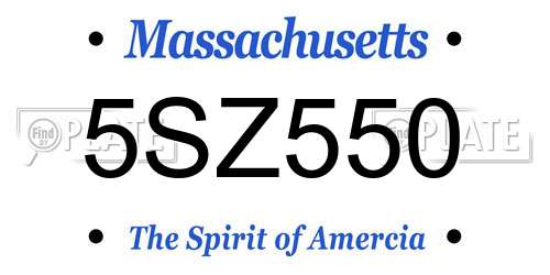 5SZ550 Massachusetts License Plate