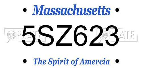 5SZ623 Massachusetts License Plate