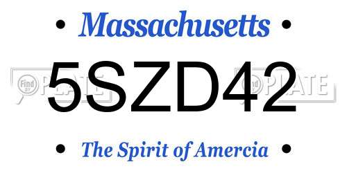 5SZD42 Massachusetts License Plate